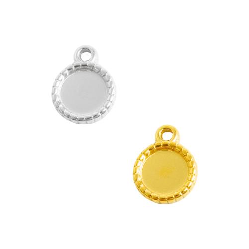 Monture de pendentif en acier inoxydable, Acier inoxydable 304, Rond, Placage, DIY, plus de couleurs à choisir Vendu par sac