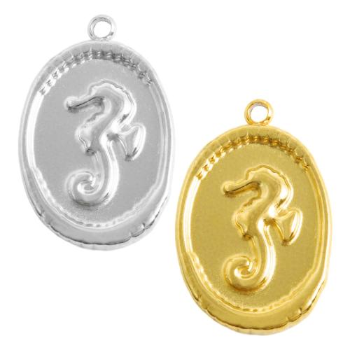 Pendentifs d'animaux en acier inoxydable , Acier inoxydable 304, hippocampe, Placage, DIY, plus de couleurs à choisir Vendu par sac