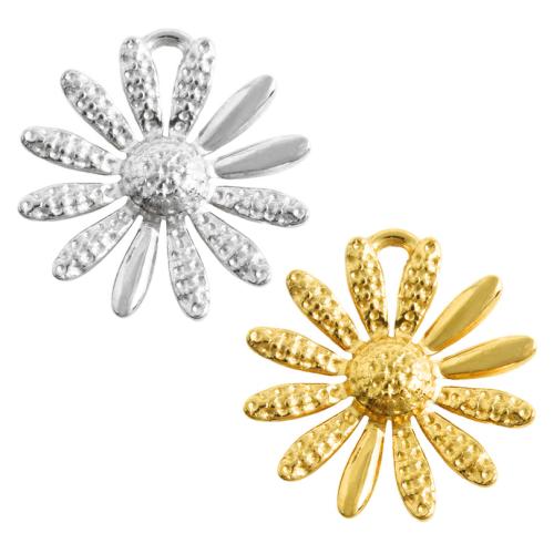 Stainless Steel Flower Pendant, 304 Stainless Steel, plated, DIY 