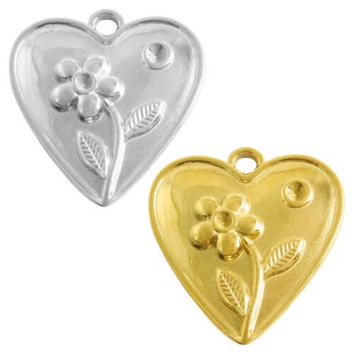 pendentifs de cœur en inox , Acier inoxydable 304, coeur, Placage, DIY, plus de couleurs à choisir Vendu par sac