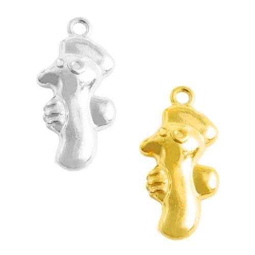 Pendentifs d'animaux en acier inoxydable , Acier inoxydable 304, hippocampe, Placage, DIY, plus de couleurs à choisir Vendu par sac