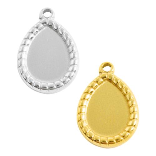 Monture de pendentif en acier inoxydable, Acier inoxydable 304, larme, Placage, DIY, plus de couleurs à choisir Vendu par sac