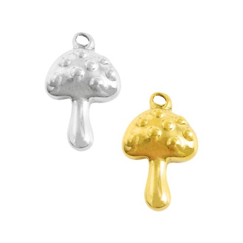 Stainless Steel Pendants, 304 Stainless Steel, mushroom, plated, DIY 