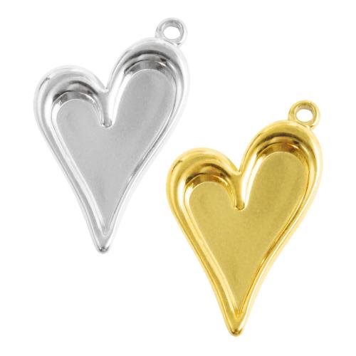 Monture de pendentif en acier inoxydable, Acier inoxydable 304, coeur, Placage, DIY, plus de couleurs à choisir Vendu par sac