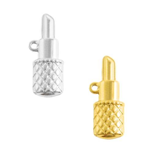Stainless Steel Pendants, 304 Stainless Steel, Lipstick, plated, DIY 