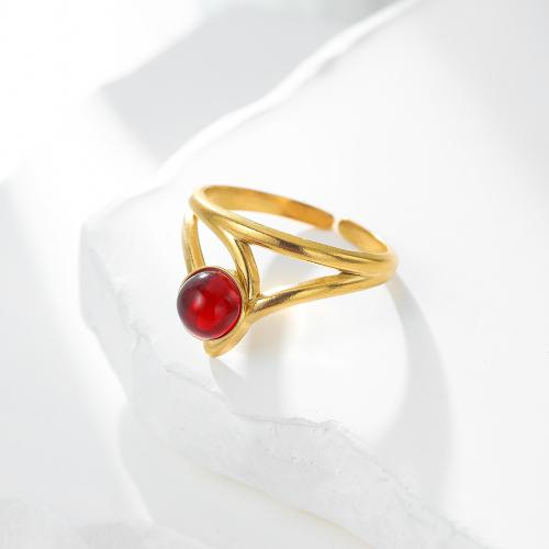 Bague en acier inoxydable, Acier inoxydable 304, avec plastique, Placage sous vide, différents matériaux pour le choix & pour femme & creux, doré, Vendu par PC