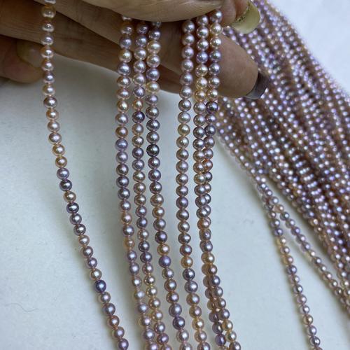 Naturel d'eau douce perles, perle d'eau douce cultivée, Légèrement rond, DIY, plus de couleurs à choisir, 3-3.5mm cm, Vendu par brin