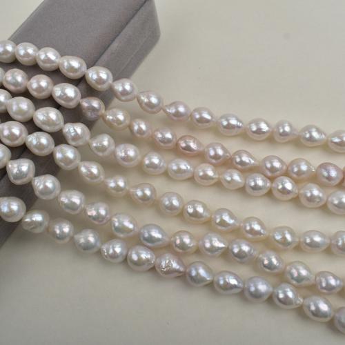 Perles nacres baroques de culture d'eau douce , perle d'eau douce cultivée, DIY, blanc, 10-11mm cm, Vendu par brin