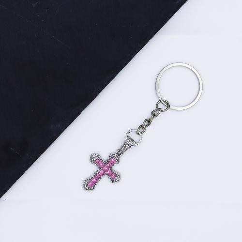 Rhinestone Zinc Alloy Key Chain, gold color plated, fashion jewelry & with rhinestone 