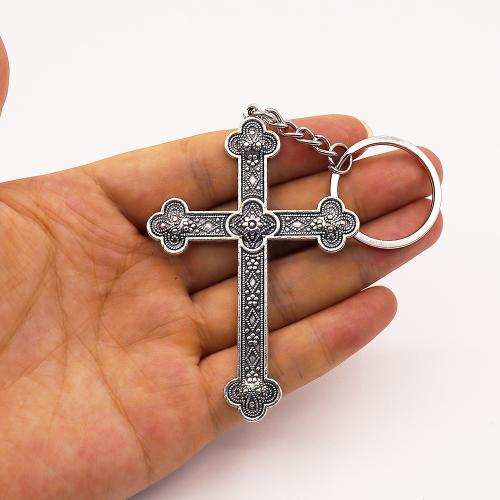 bijoux de porte-clés en Alliage de zinc, Placage de couleur d'or, bijoux de mode, argent, Vendu par PC