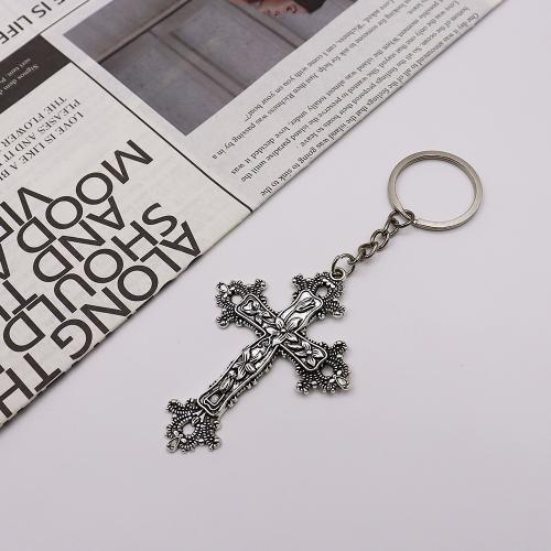 bijoux de porte-clés en Alliage de zinc, Placage de couleur d'or, bijoux de mode, argent, Vendu par PC