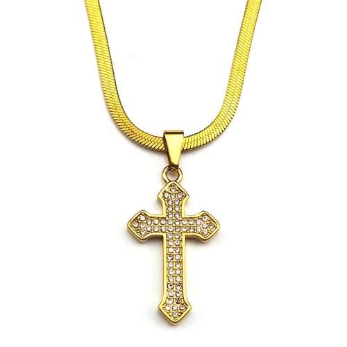 ステンレス鋼のジュエリーネックレス, 304ステンレススチール, メッキ, ファッションジュエリー & ユニセックス & ライン石のある, 金色, 売り手 パソコン