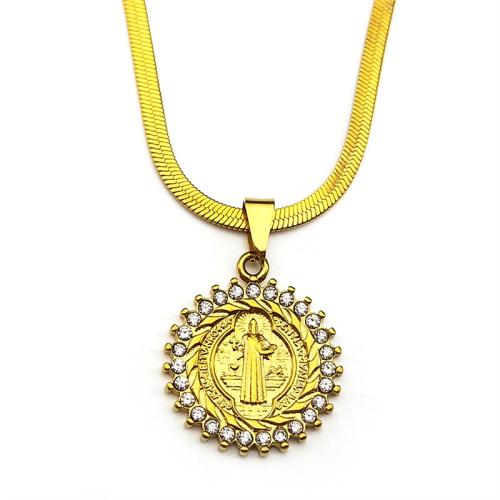 ステンレス鋼のジュエリーネックレス, 304ステンレススチール, メッキ, ファッションジュエリー & ユニセックス & ライン石のある, 無色, 売り手 パソコン