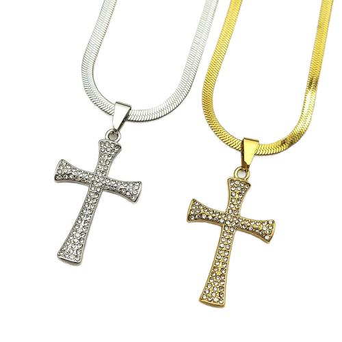 ステンレス鋼のジュエリーネックレス, 304ステンレススチール, メッキ, ファッションジュエリー & 女性用 & ライン石のある, 無色, 売り手 パソコン