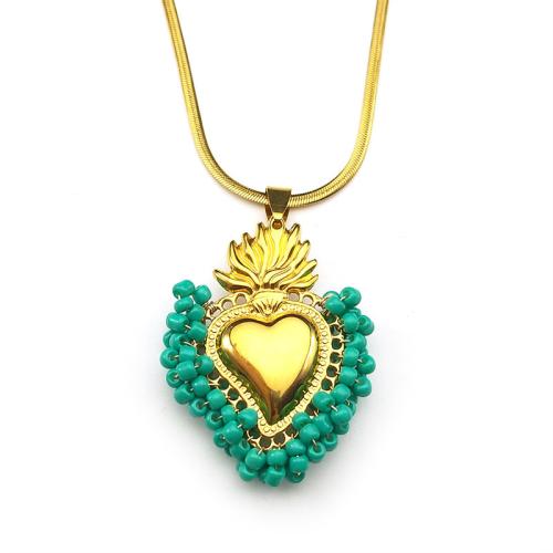 ステンレス鋼のジュエリーネックレス, 304ステンレススチール, とともに ガラスビーズ, ゴールドメッキ, ファッションジュエリー & 女性用, 無色, 売り手 パソコン