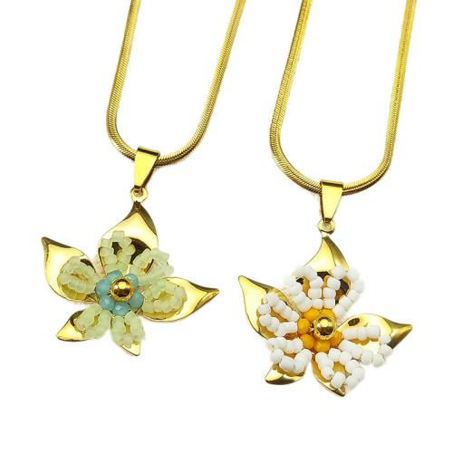 ステンレス鋼のジュエリーネックレス, 304ステンレススチール, とともに ガラスビーズ, 18Kゴールドメッキ, ファッションジュエリー & 女性用, 無色, 売り手 パソコン