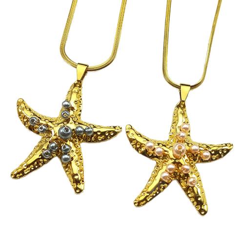 ステンレス鋼のジュエリーネックレス, 304ステンレススチール, とともに プラスチック製パール, 18Kゴールドメッキ, ファッションジュエリー & 女性用, 無色, 売り手 パソコン