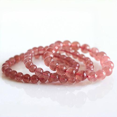 Quarz Armbänder, Strawberry Quartz, Modeschmuck, gemischte Farben, Länge:19 cm, verkauft von PC