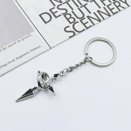 Enamel Zinc Alloy Key Chain, Cross, gold color plated, fashion jewelry 