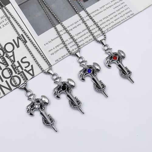 Chaîne en alliage de zinc de fer Collier Pull, croix, Placage de couleur d'or, bijoux de mode, plus de couleurs à choisir, Vendu par PC[