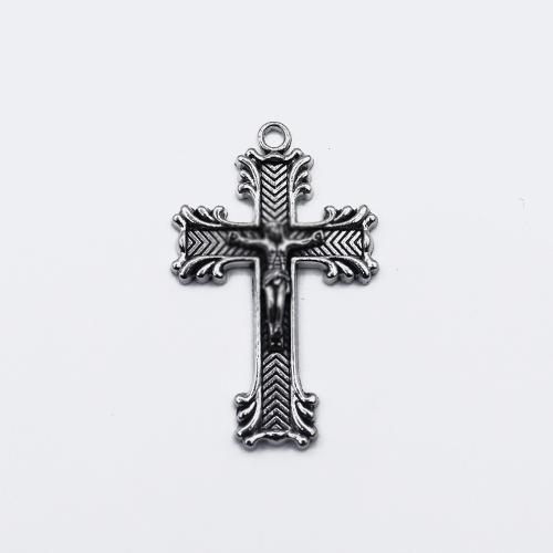 Colgantes de Aleación de Zinc en Forma Cruces, chapado en color dorado, Bricolaje, plateado, Vendido por UD