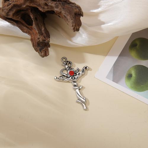 Colgantes de Aleación de Zinc en Forma Cruces, con Rubí, chapado en color dorado, Bricolaje, más colores para la opción, Vendido por UD