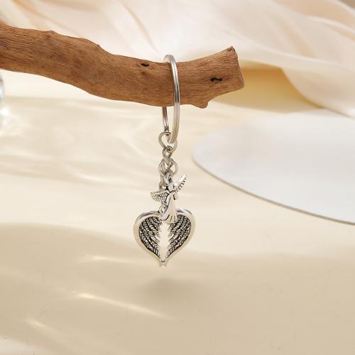 bijoux de porte-clés en Alliage de zinc, Placage de couleur d'or, bijoux de mode, argent, Vendu par PC