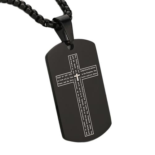 pendentifs En acier inoxydable de Croix , Acier inoxydable 304, Placage, DIY, noire, Vendu par PC