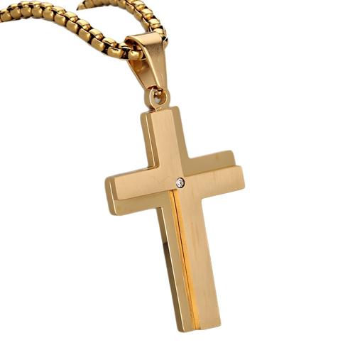 pendentifs En acier inoxydable de Croix , Acier inoxydable 304, Placage, Double couche & DIY & avec strass, plus de couleurs à choisir, Vendu par PC