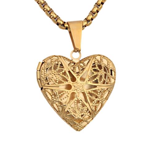 Acier inoxydable Coin Locket Pendant, Acier inoxydable 304, coeur, Placage, DIY & creux, plus de couleurs à choisir, Vendu par PC[