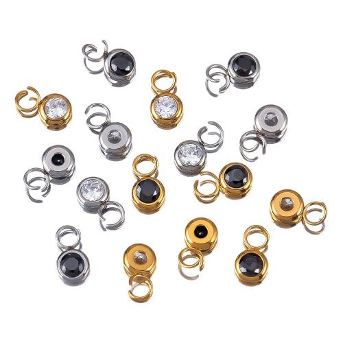 Pendentifs en acier inoxydable strass, Acier inoxydable 304, Rond, Placage, DIY & avec strass, plus de couleurs à choisir Vendu par sac