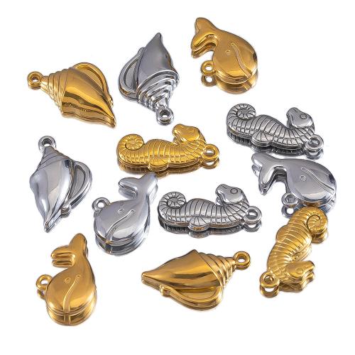 Pendentifs d'animaux en acier inoxydable , Acier inoxydable 304, Placage, DIY & styles différents pour le choix, plus de couleurs à choisir Vendu par sac