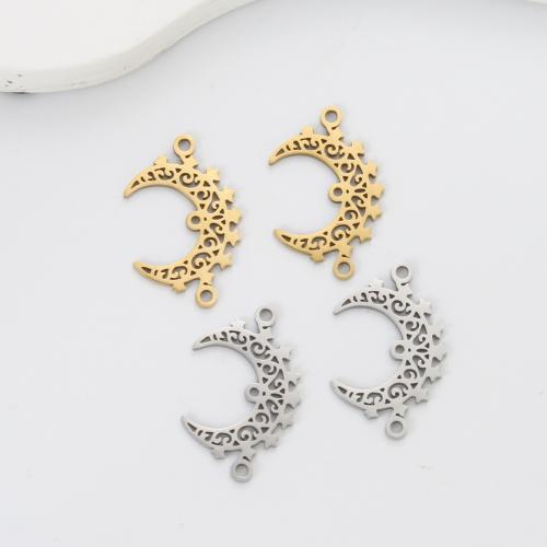 Connecteur de charme en acier inoxydable, Acier inoxydable 304, Lune et Etoile, Placage, DIY, plus de couleurs à choisir Vendu par PC