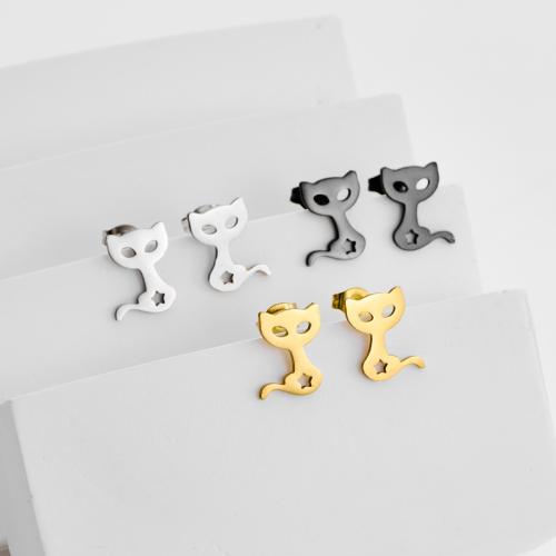 Серьги из нержавеющей стали, Нержавеющая сталь 304, Лисица, Другое покрытие, ювелирные изделия моды, Много цветов для выбора, 12Пары/сумка, продается сумка