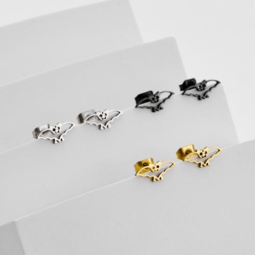 Серьги из нержавеющей стали, Нержавеющая сталь 304, Летучая мышь, Другое покрытие, ювелирные изделия моды, Много цветов для выбора, 12Пары/сумка, продается сумка