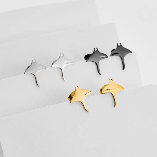 Серьги из нержавеющей стали, Нержавеющая сталь 304, Животное, Другое покрытие, ювелирные изделия моды, Много цветов для выбора, 12ПК/сумка, продается сумка