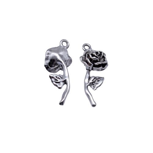 Colgantes de Aleación de Zinc en Forma Flor, Rosa, chapado, Bricolaje, 10PCs/Bolsa, Vendido por Bolsa