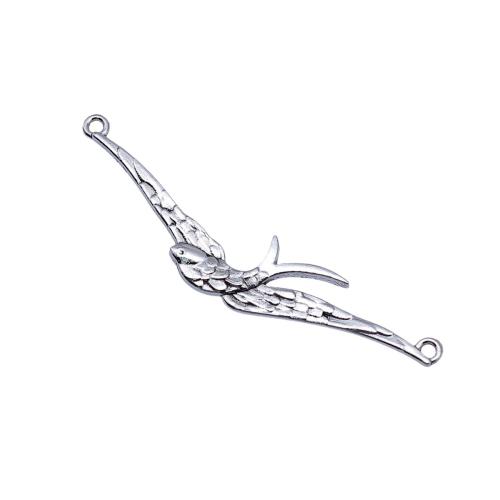 Zinc Alloy Animal Pendants, swallow, plated, DIY, antique silver color 