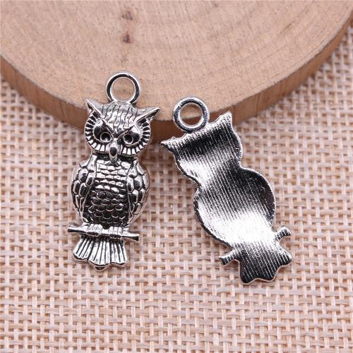 Zinc Alloy Animal Pendants, Owl, plated, DIY 