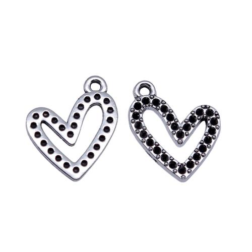 Colgantes de Aleación de Zinc en Forma de Corazón, chapado, Bricolaje, 10PCs/Bolsa, Vendido por Bolsa