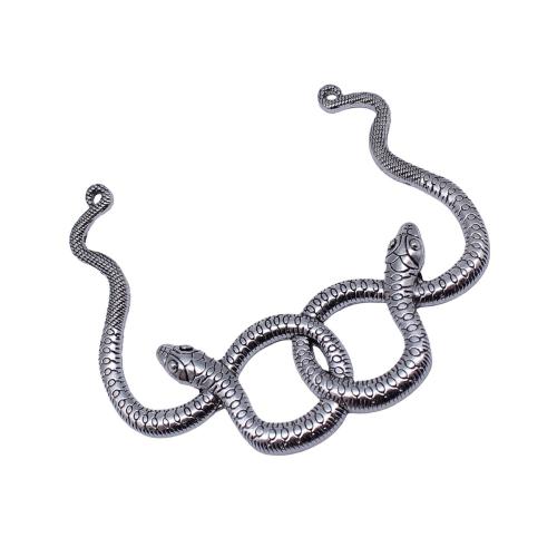 Zinc Alloy Animal Pendants, Snake, plated, DIY, antique silver color 