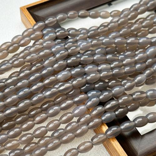 Natural Grey Agate Beads, barrel, polished, DIY Approx 38 cm 