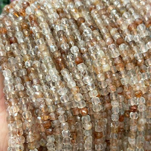 Fashion Crystal Beads, Super Seven Crystal, Square, natural & DIY & faceted, beads size 4-4.5mm Approx 38 cm 