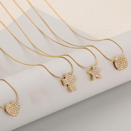 ステンレス鋼のジュエリーネックレス, 304ステンレススチール, メッキ, ユニセックス & 異なるスタイルを選択 & ライン石のある, 無色, 売り手 パソコン