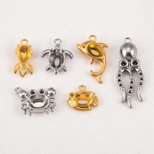 Monture de pendentif en acier inoxydable, Acier inoxydable 304, Placage, DIY & styles différents pour le choix, plus de couleurs à choisir, Vendu par PC