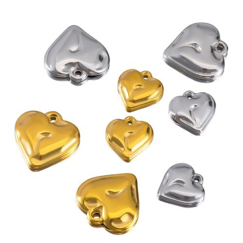 pendentifs de cœur en inox , Acier inoxydable 304, coeur, Placage, DIY & normes différentes pour le choix, plus de couleurs à choisir Vendu par sac