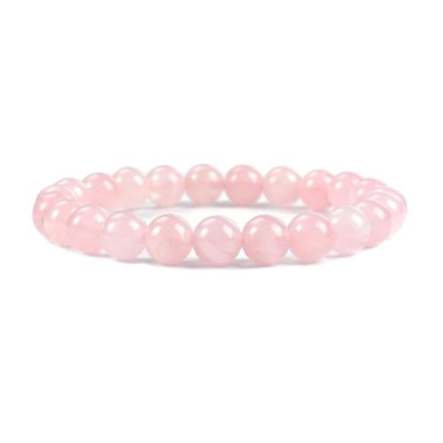 Quarz Armbänder, Rosenquarz, Modeschmuck, Rosa, Länge:19 cm, verkauft von PC
