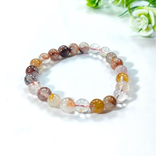 Bracelets en pierres précieuses, Marbre rouge, bijoux de mode, couleurs mélangées cm, Vendu par PC