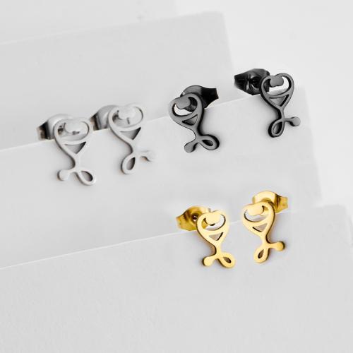 Серьги из нержавеющей стали, Нержавеющая сталь 304, Стетоскоп, Другое покрытие, ювелирные изделия моды, Много цветов для выбора, 12Пары/сумка, продается сумка