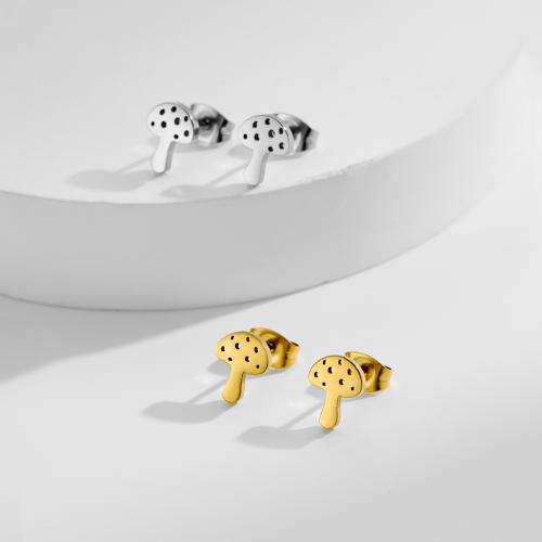 Серьги из нержавеющей стали, Нержавеющая сталь 304, Гриб, Другое покрытие, ювелирные изделия моды, Много цветов для выбора, 12Сумки/сумка, продается сумка